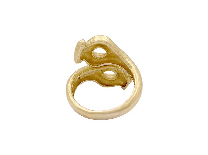Anello Lalaounis, "Mesopotamia" in oro giallo martellato. - vista 3