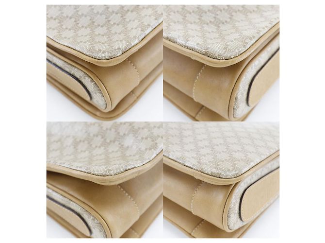 Triomphe Céline Borsa a spalla Celine Macadam in pelle PVC Beige - vista 4