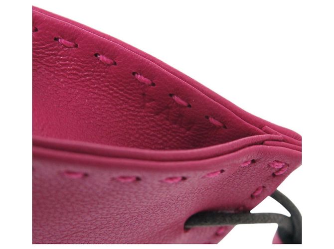 Portachiavi in pelle di agnello rosa Hermès - vista 9