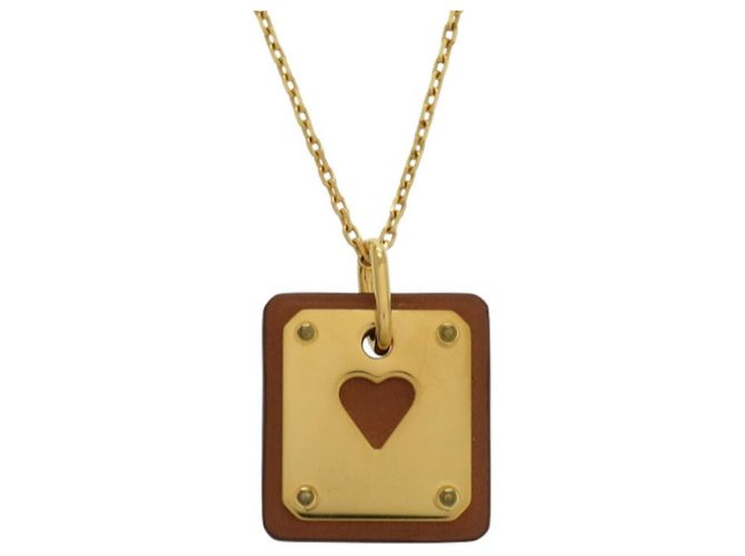 Hermès Asde Coeur Ace of Hearts Halskette Braun - Ansicht 2