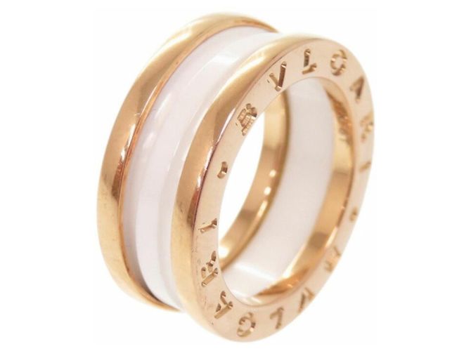 Bulgari Bvlgari B-ZERO1 Anello in Oro Rosa 18K e Ceramica Bianca Bianco D'oro - vista 2
