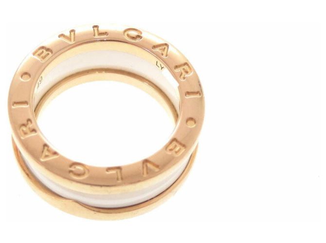 Bulgari Bvlgari B-ZERO1 Anello in Oro Rosa 18K e Ceramica Bianca Bianco D'oro - vista 3
