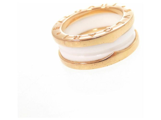 Bulgari Bvlgari B-ZERO1 Anello in Oro Rosa 18K e Ceramica Bianca Bianco D'oro - vista 4