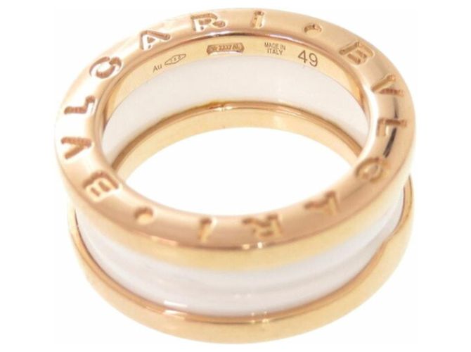 Bulgari Bvlgari B-ZERO1 Anello in Oro Rosa 18K e Ceramica Bianca Bianco D'oro - vista 5