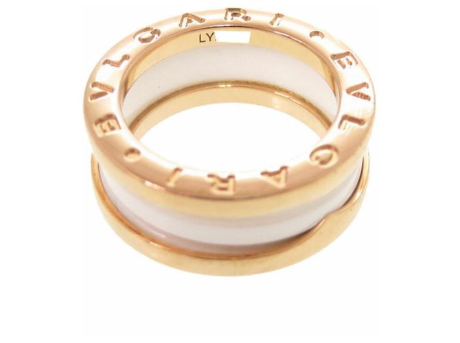 Bulgari Bvlgari B-ZERO1 Anello in Oro Rosa 18K e Ceramica Bianca Bianco D'oro - vista 6