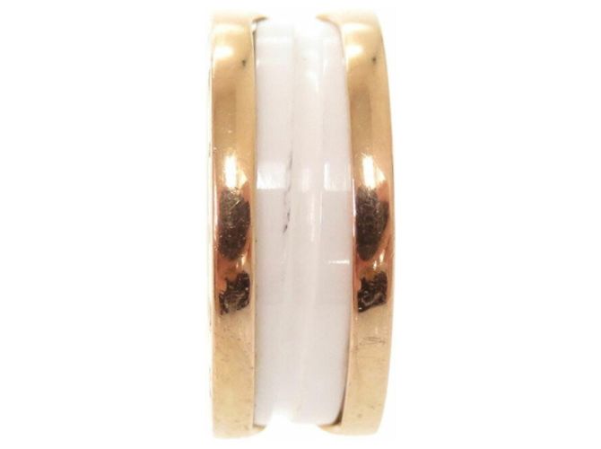 Bulgari Bvlgari B-ZERO1 Anello in Oro Rosa 18K e Ceramica Bianca Bianco D'oro - vista 7