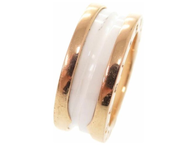 Bulgari Bvlgari B-ZERO1 Anello in Oro Rosa 18K e Ceramica Bianca Bianco D'oro - vista 8
