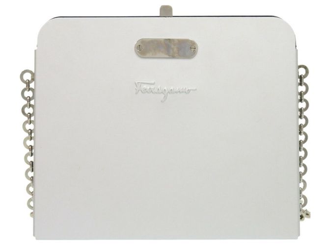 Borsa a Spalla in Alluminio Argento Gancini di Salvatore Ferragamo - view 3