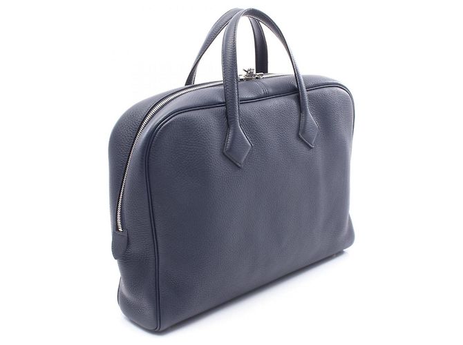 Borsa da lavoro Hermès Victoria II 12H Blu Blu navy - vista 2