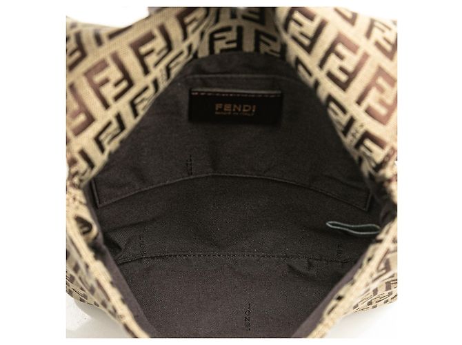Borsa a tracolla in tela Zucchino marrone Fendi Beige - vista 4