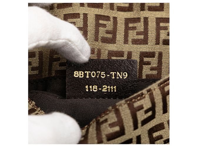 Borsa a tracolla in tela Zucchino marrone Fendi Beige - vista 5