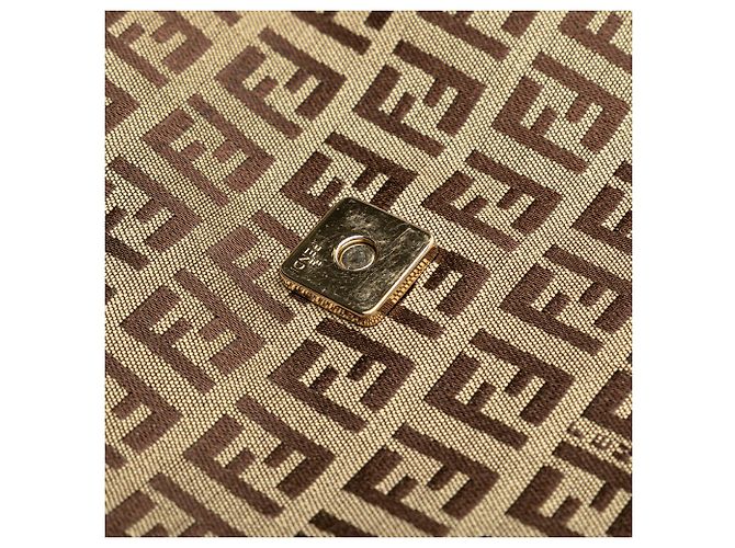 Borsa a tracolla in tela Zucchino marrone Fendi Beige - vista 7