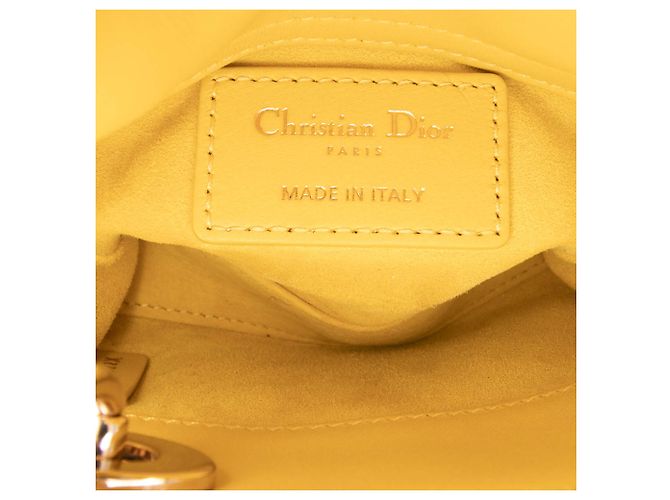 Dior Amarillo Micro Piel de Cordero Cannage Lady Dior Mostaza - vista 5
