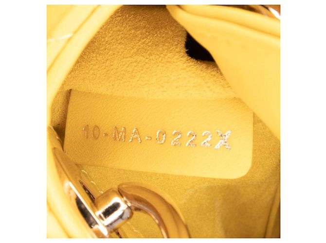 Dior Amarillo Micro Piel de Cordero Cannage Lady Dior Mostaza - vista 6