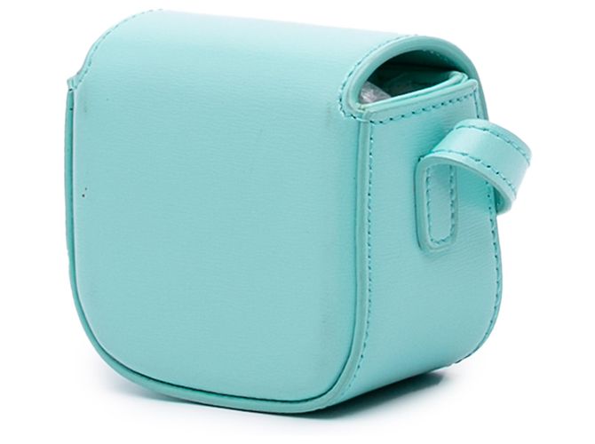 Céline Custodia per AirPods Triomphe in pelle blu Celine con tracolla Turchese - vista 2