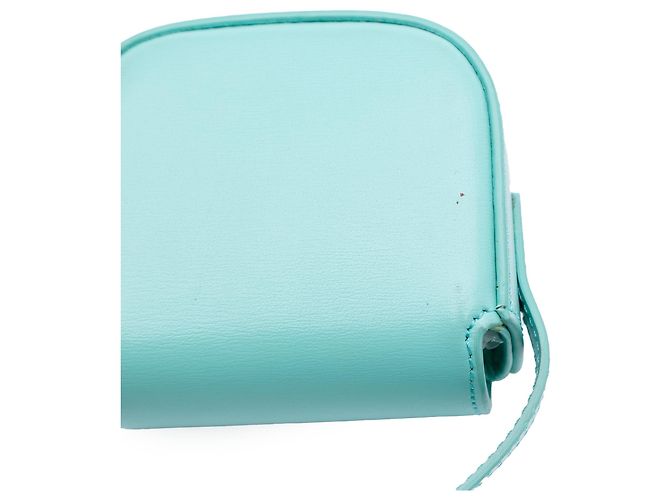 Céline Custodia per AirPods Triomphe in pelle blu Celine con tracolla Turchese - vista 7
