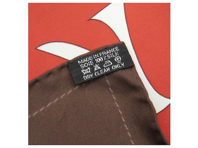 Foulard in seta multicolore Carré 90 Monsieur et Madame Hermès Marrone Rosso - vista 3