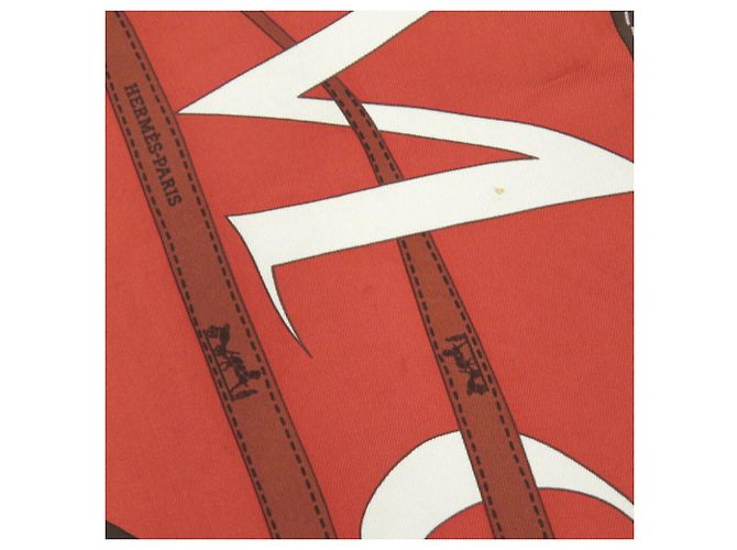 Foulard in seta multicolore Carré 90 Monsieur et Madame Hermès Marrone Rosso - vista 6