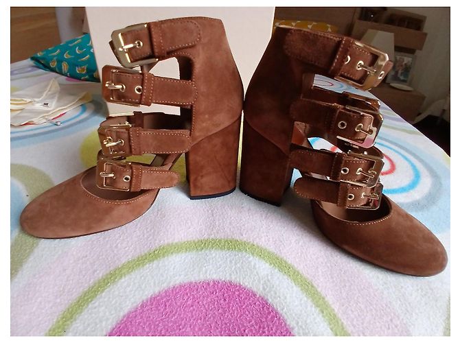 Laurence Dacade Brown Suede Multi-Strap Pumps - view 5
