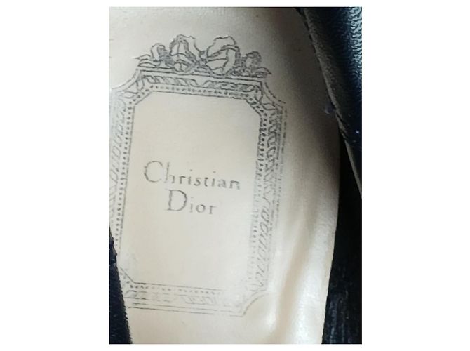 Stivaletti Christian Dior Cannage in camoscio blu con zeppa - vista 2