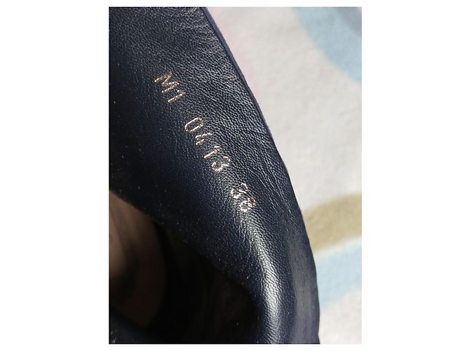 Stivaletti Christian Dior Cannage in camoscio blu con zeppa - vista 6