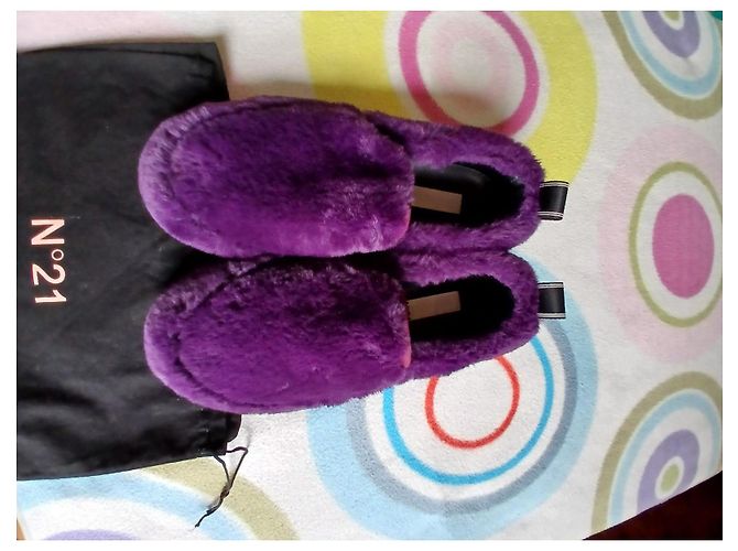 Mocassini No 21 in eco pelliccia viola Porpora - vista 2