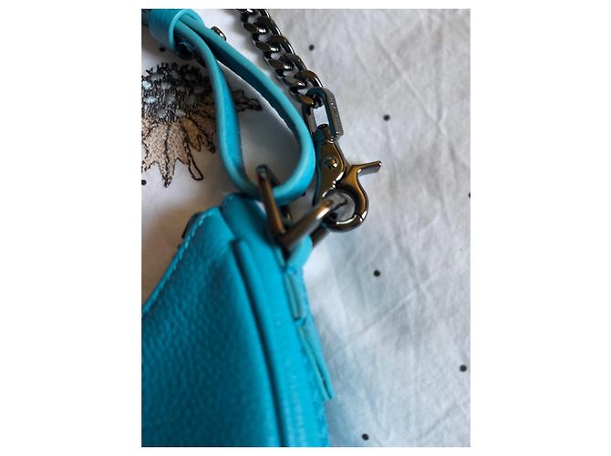 Zadig & Voltaire Borsa Moonrock Pelle Blu Turchese - vista 14
