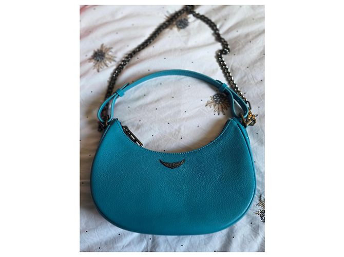 Zadig & Voltaire Borsa Moonrock Pelle Blu Turchese - vista 15