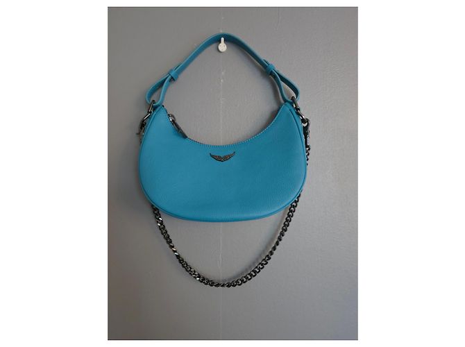 Zadig & Voltaire Borsa Moonrock Pelle Blu Turchese - vista 3