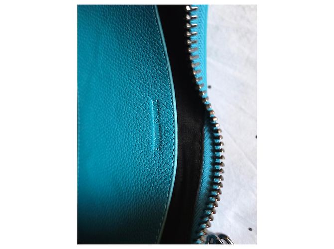 Zadig & Voltaire Borsa Moonrock Pelle Blu Turchese - vista 8