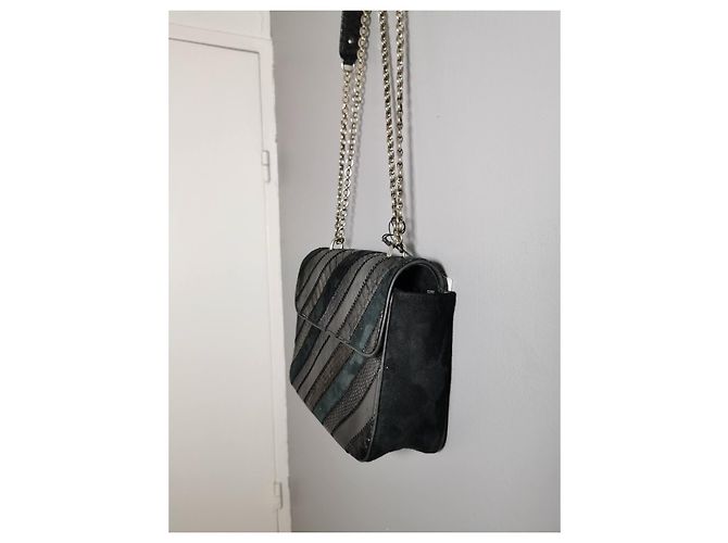 Sac à main Claris Virot Ava Patchwork en Python Noir - vue 13