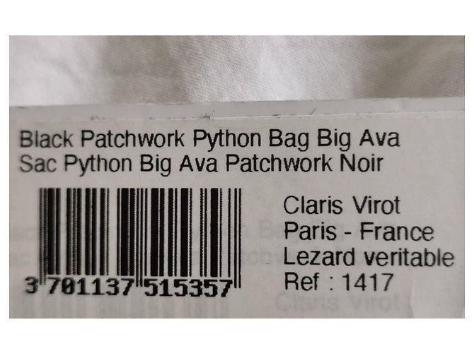 Sac à main Claris Virot Ava Patchwork en Python Noir - vue 7