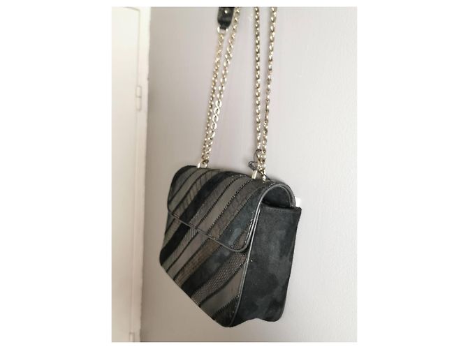 Sac à main Claris Virot Ava Patchwork en Python Noir - vue 8