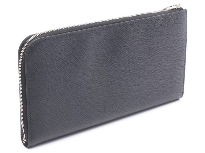 Cartera larga de cuero Epsom Hermès Negro - vista 2