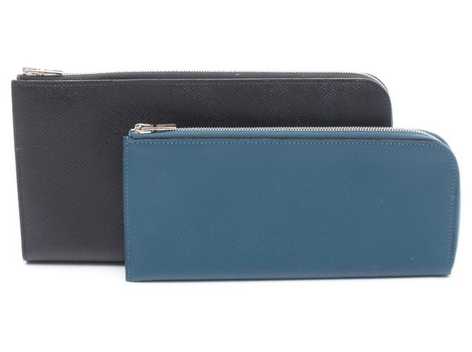Cartera larga de cuero Epsom Hermès Negro - vista 6