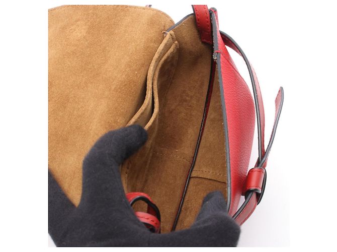 Borsa a Spalla Loewe Gate Mini in Pelle Rossa Rosso - vista 3