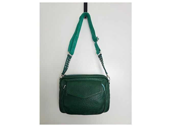 Borsa Big Charly Claris Virot in pelle bubble verde - vista 13