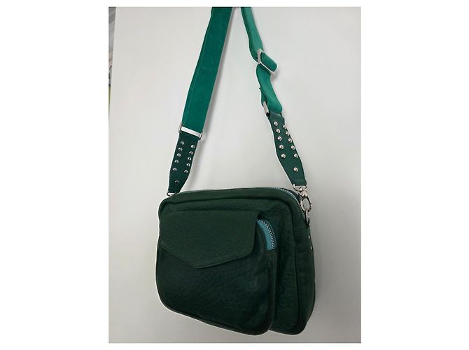 Borsa Big Charly Claris Virot in pelle bubble verde - vista 14