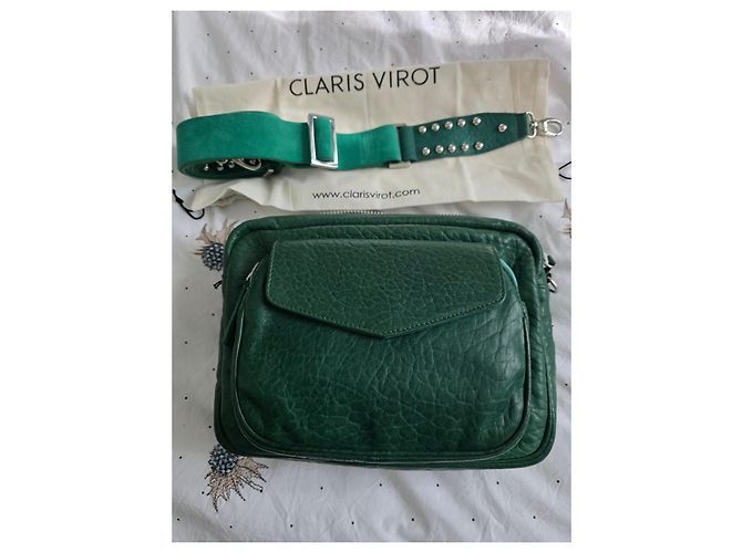 Borsa Big Charly Claris Virot in pelle bubble verde - vista 2