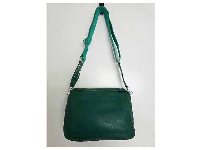 Borsa Big Charly Claris Virot in pelle bubble verde - vista 3