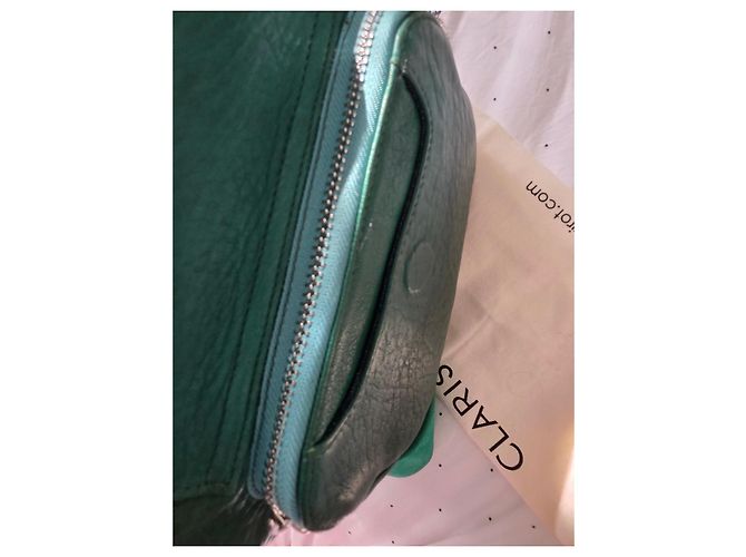Borsa Big Charly Claris Virot in pelle bubble verde - vista 6