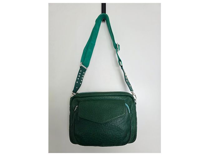 Borsa Big Charly Claris Virot in pelle bubble verde - vista 8