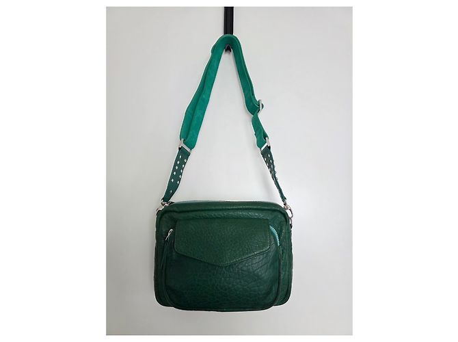 Borsa Big Charly Claris Virot in pelle bubble verde - vista 9