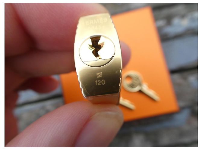 nuovo lucchetto in acciaio dorato Hermès per borse Hermès Birkin, Kelly, ecc... Gold hardware - vista 5