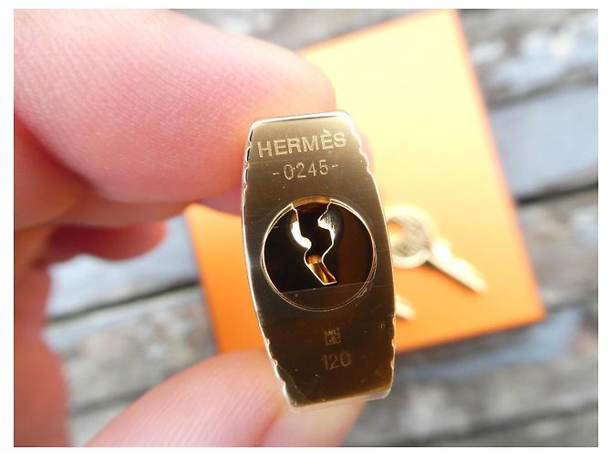 nuovo lucchetto in acciaio dorato Hermès per borse Hermès Birkin, Kelly, ecc... Gold hardware - vista 6
