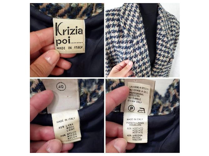 Krizia houndstooth vintage wool coat from the 80s - view 9