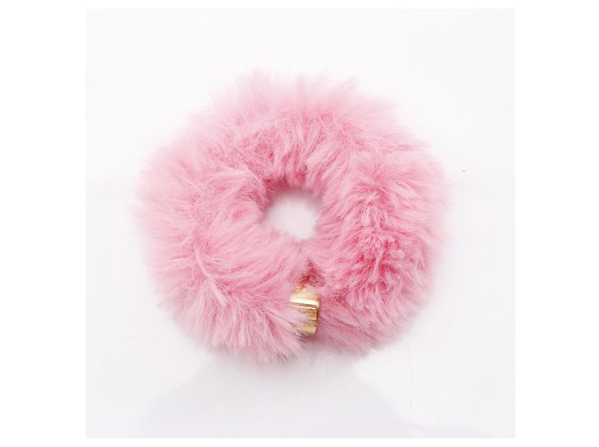 Scrunchie in pelliccia rosa Chanel - vista 2