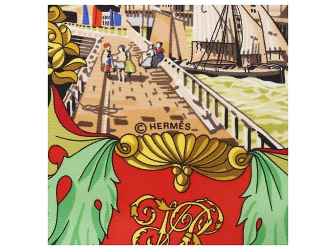Lenço de seda Carré 90 L'ENTENTE CORDIALE da Hermès Preto Branco Multicor - vista 2