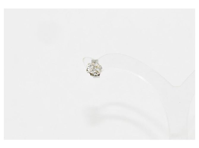 Autre Marque Orecchini antichi in oro 14 carati e diamanti naturali 2X0,09 carati Argento - vista 13