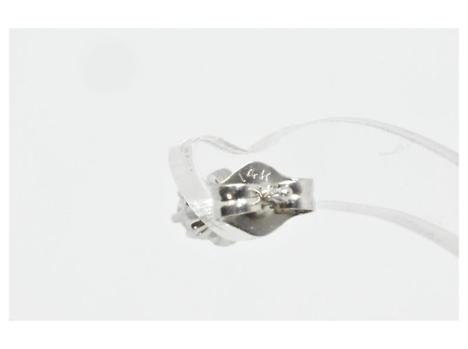 Autre Marque Orecchini antichi in oro 14 carati e diamanti naturali 2X0,09 carati Argento - vista 14